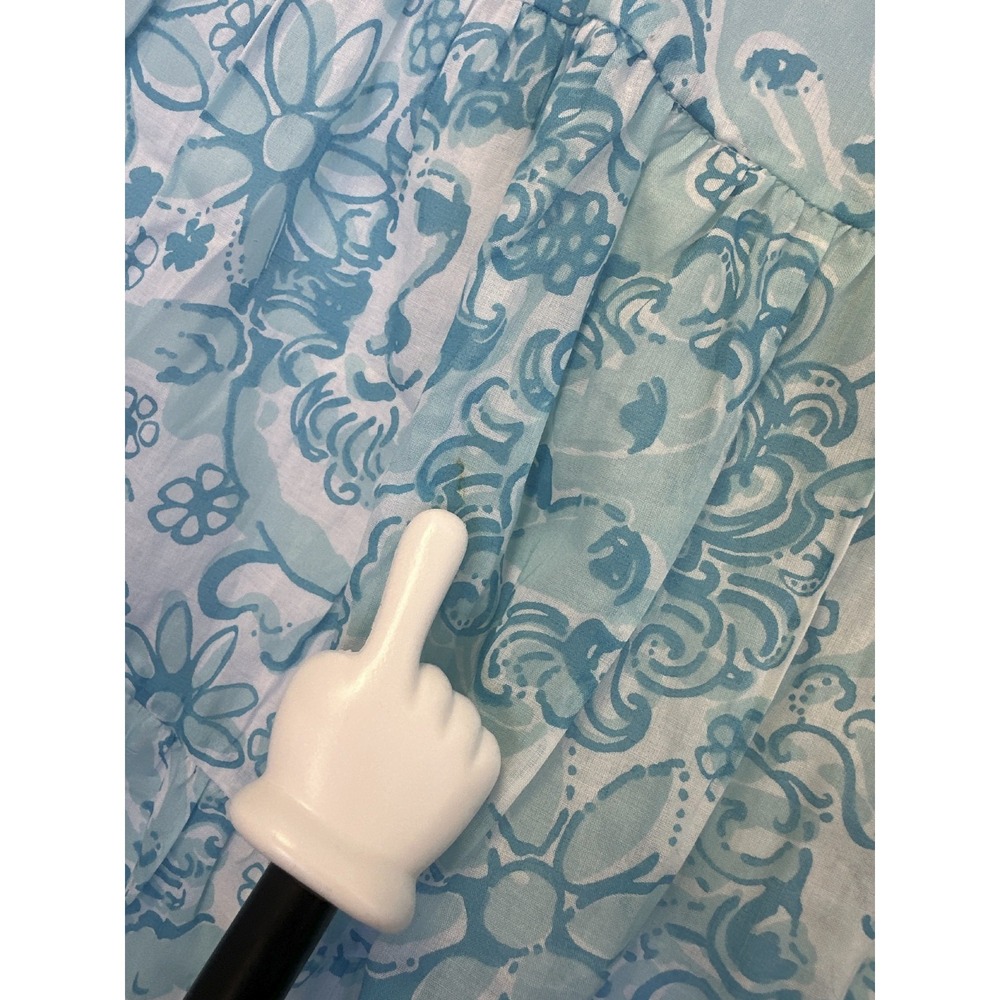 Lilly Pulitzer Tiered Knee Length Shopper Skirt Lion Cotton Size 8 New *Flaws - Picture 15 of 16